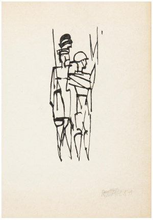Roman Opałka (1931 Abbeville-Saint-Lucien - 2011 Rzym), Szkic ilustracji, lata 50 XX w.