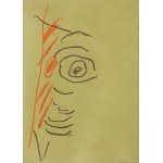 Jerzy Panek (1918 Tarnów-2001 Kraków), Twarz na zielonym tle, 1995