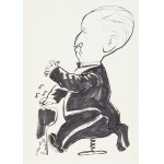 Julian Żebrowski (1915-2002), Karykatura Artura Rubinsteina, 1949