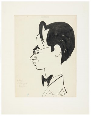 Julian Żebrowski (1915-2002), Karykatura Hitoshi Kobayashi, 1960