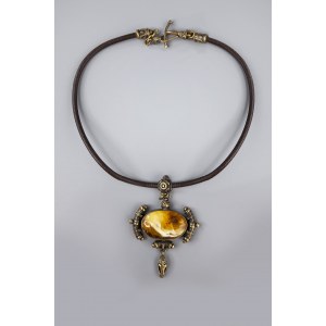 Landscape amber necklace