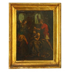 Męka Chrystusa- obraz olej blacha miedź, XVIII w