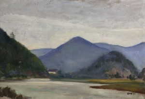 Aneri-Irena Weiss (1888-1981), Pejzaż górski z rzeką