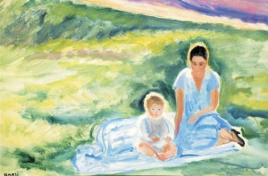 Aneri-Irena Weiss (1888-1981), W letnim słońcu-Portret piastunki z dzieckiem, ok. 1914
