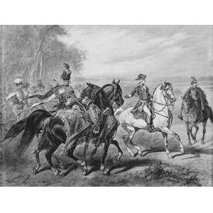 Juliusz Kossak (1824-1899), „Z rozkazu króla mam oddać tę zbroję i konia z rzędem”, 1822