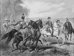 Juliusz Kossak (1824-1899), „Z rozkazu króla mam oddać tę zbroję i konia z rzędem”, 1822