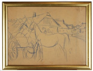 Juliusz Holzmuller (1876-1932), Koń przy wozie