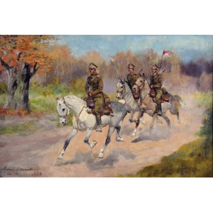 Jerzy Kossak (1886-1955), Ułani na koniach