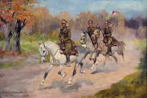 Jerzy Kossak (1886-1955), Ułani na koniach
