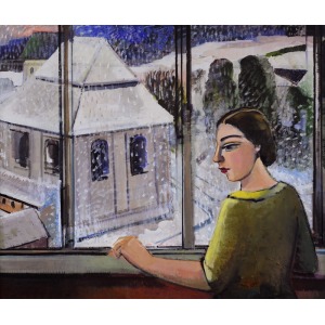 Anna Karpovich-Westner (B. 1951), Winter with pink skies