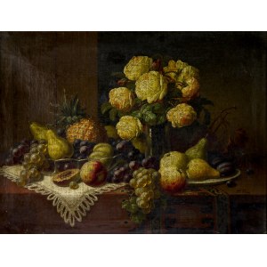 Richard RAU (XX w.), Martwa natura z kwiatami i owocami