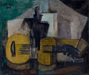 Alicja HALICKA (1889-1974), Martwa natura z gitarą , 1914