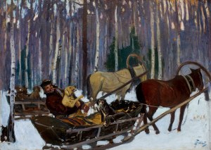 Julian FAŁAT (1853-1929), Na polowaniu, ok. 1900-1915