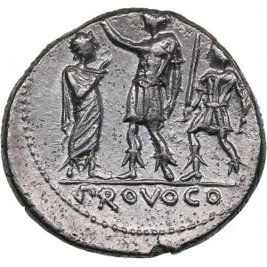 Roman Republic AR Denarius - Porcia. P. Porcius Lacca (110-109 BC)