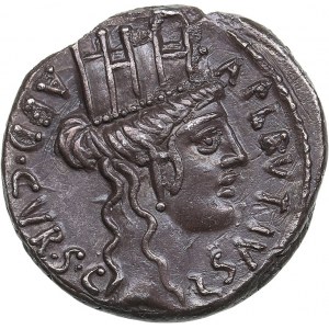 Roman Republic AR Denarius - Plautia. A. Plautius (55 BC)