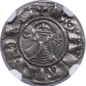 France, Crusader Antioch Denar - Bohemond III (1163-1201) - NGC MS 61