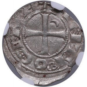 France, Crusader Antioch Denar - Bohemond III (1163-1201) - NGC MS 62