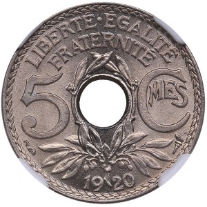 France 5 centimes 1920 - NGC MS 66