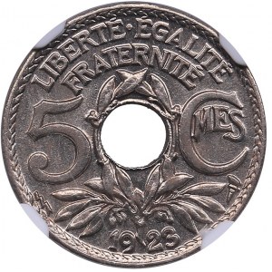 France 5 centimes 1923 - NGC MS 66
