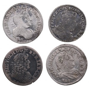 Germany, Poland 6 groschen 1680, 1682, 1683, 1757 (4)