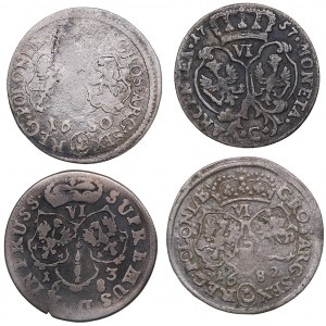Germany, Poland 6 groschen 1680, 1682, 1683, 1757 (4)