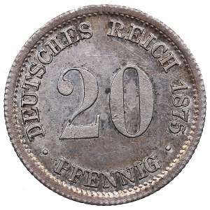 Germany, Empire 20 pfennig 1875 D
