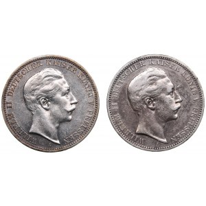 Germany, Prussia 3 mark 1909, 1910 (2)