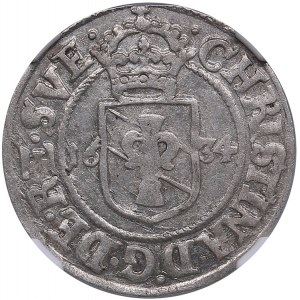 Sweden 1 öre 1634 - Kristina (1632-1654) - NGC XF 40