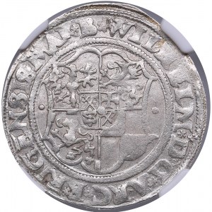 Riga 1/2 mark 1553 - Wilhelm Markgraf von Brandenburg & Heinrich von Galen (1551-1556) - NGC MS 62