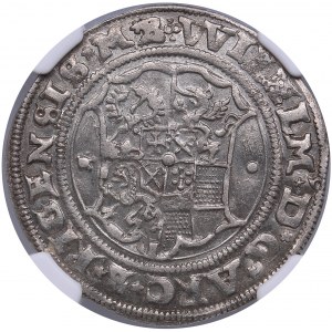 Riga 1/2 mark 1554 - Wilhelm Markgraf von Brandenburg & Heinrich von Galen (1551-1556) - NGC MS 61