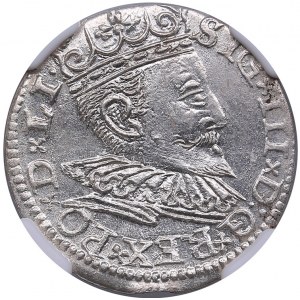 Riga, Poland 3 grosz 1596 GE - Sigismund III (1587-1632) - NGC MS 64