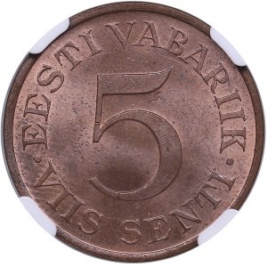Estonia 5 senti 1931 - NGC MS 64 RB