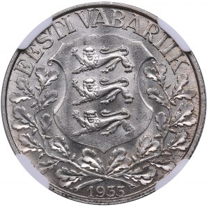 Estonia 1 kroon 1933 - 10th Singing Festival - NGC MS 64