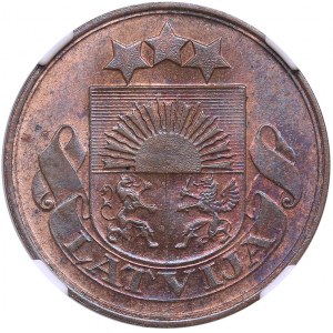 Latvia 2 santimi 1922 - NGC MS 65 RB
