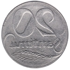 Latvia 20 santimu 1922 - ANACS AU 55