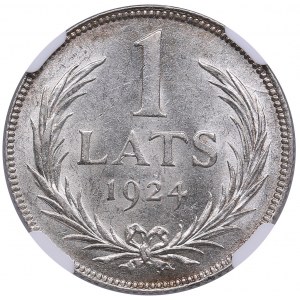 Latvia 1 lats 1924 - NGC MS 62