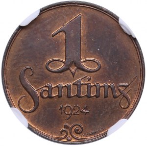 Latvia 1 santims 1924 - NGC MS 64 RB