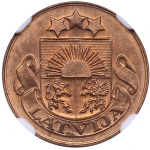Latvia 1 santims 1924 - NGC MS 65 RB