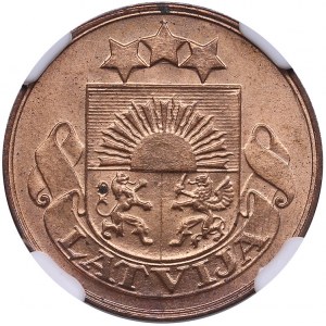 Latvia 2 santimi 1928 - NGC MS 65 RD