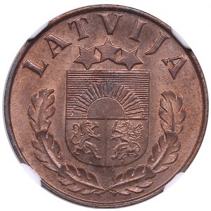 Latvia 1 santims 1937 - NGC MS 65 RB