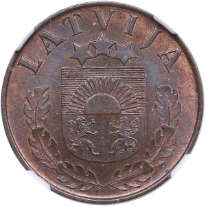 Latvia 2 santimi 1937 - NGC MS 65 BN