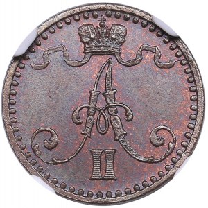 Russia, Finland 1 pennia 1870 - NGC MS 64 BN