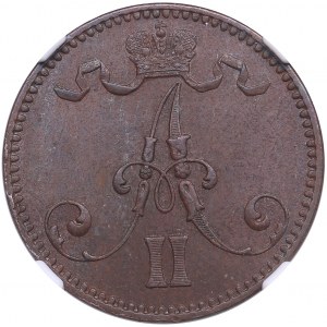 Russia, Finland 5 pennia 1870 - NGC MS 63 BN