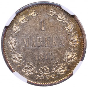 Russia, Finland 1 markka 1874 S - NGC MS 61