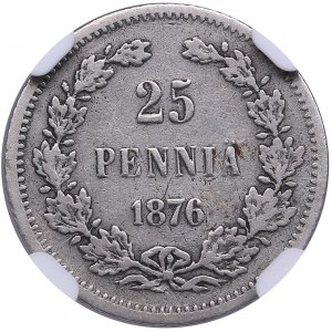 Russia, Finland 25 pennia 1876 S - NGC VF 20