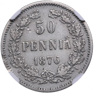 Russia, Finland 50 pennia 1876 S - NGC VF DETAILS