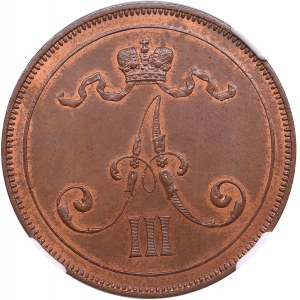 Russia, Finland 10 pennia 1889 - NGC MS 64 BN