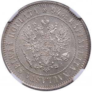 Russia, Finland 1 markka 1890 L - NGC MS 64