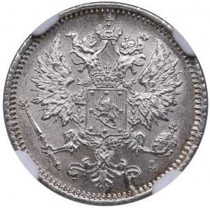 Russia, Finland 25 pennia 1890 L - NGC MS 63