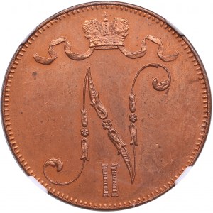 Russia, Finland 5 pennia 1899 - NGC MS 65 RD